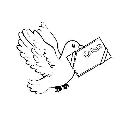   Почтовый голубь с письмом